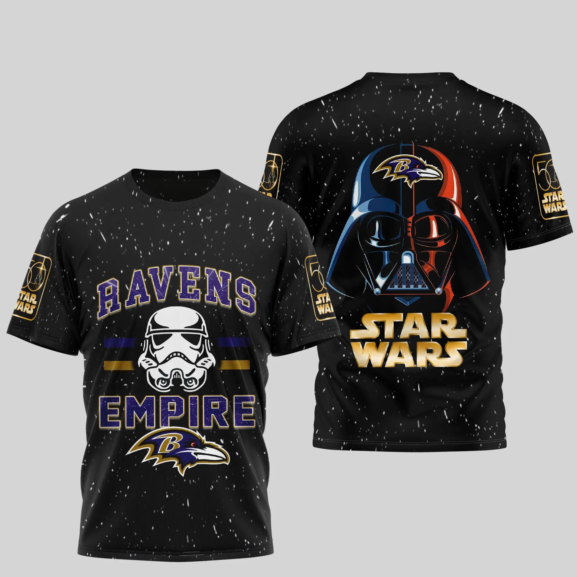 Baltimore Ravens | Premium NFL x Star Wars 3D Shirt TD – HuddleStyle.com - Image 2