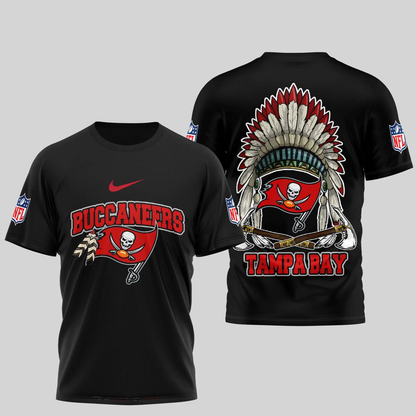 Tampa Bay Buccaneers | Premium Native American Leather 3D Shirt TD – HuddleStyle.com - Main