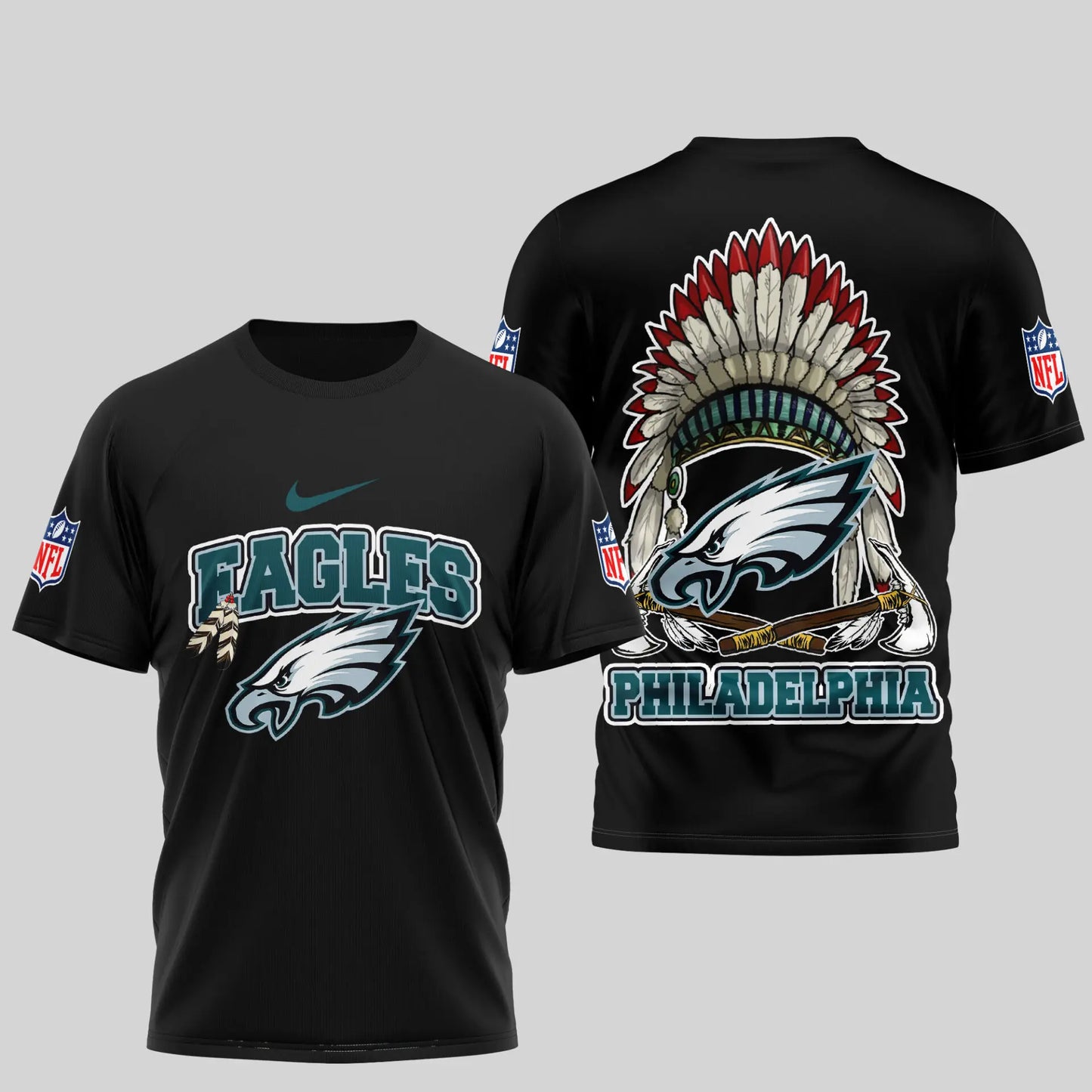 Philadelphia Eagles | Premium Native American Leather 3D Shirt TD – HuddleStyle.com - Main