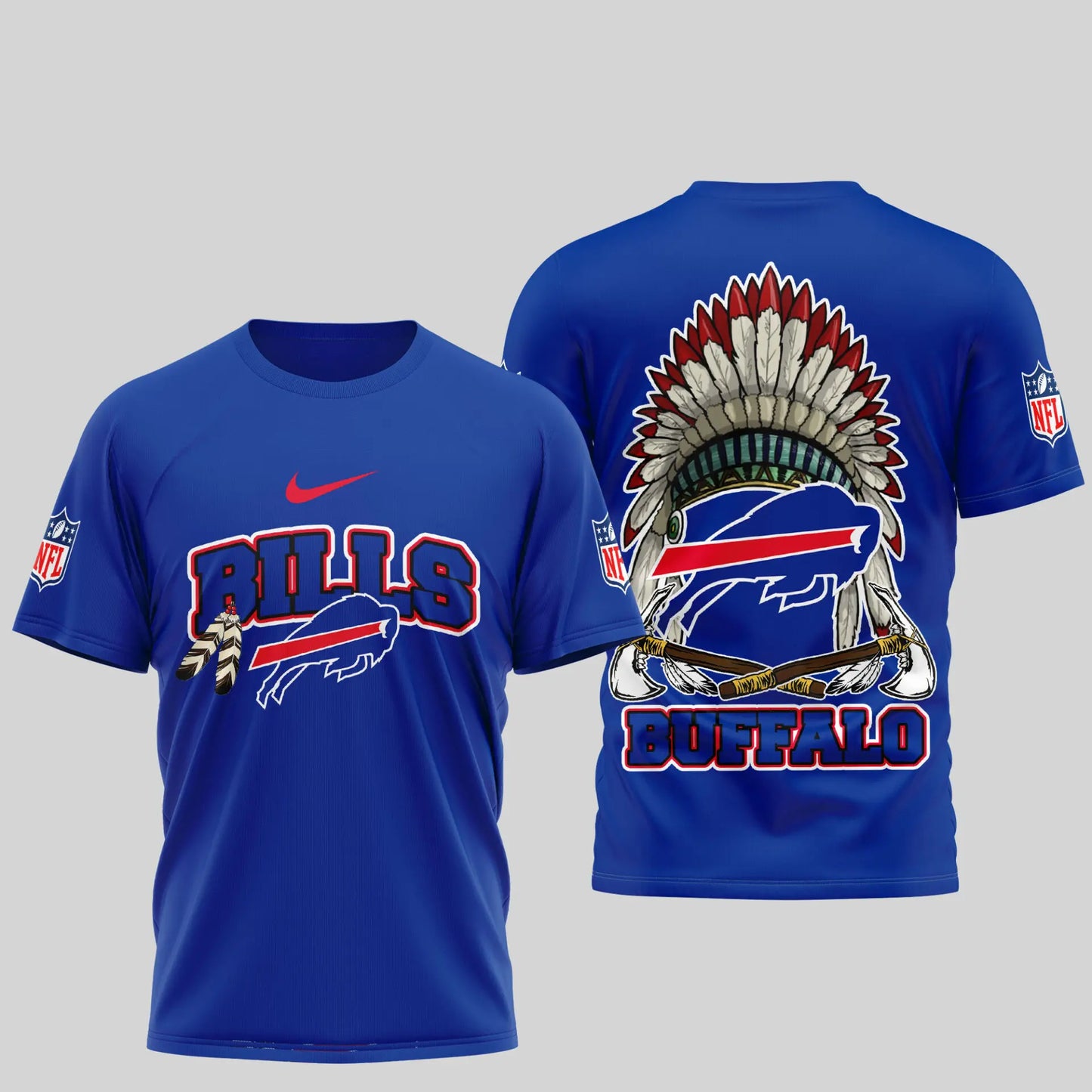 Buffalo Bills | Premium Native American Leather 3D Shirt TD – HuddleStyle.com - Image 2