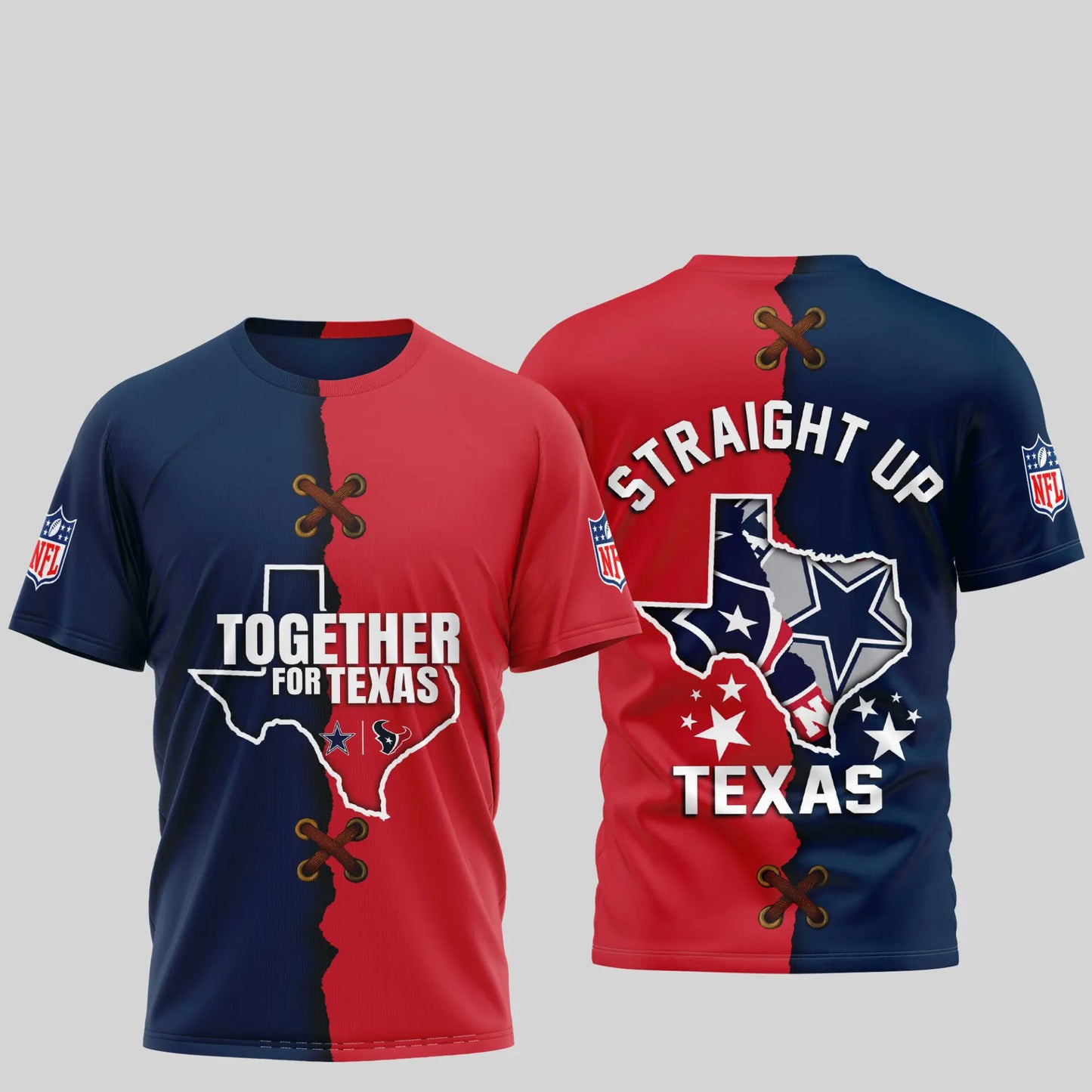 Dallas Cowboys x Houston Texans | Premium Together For Texas 3D Shirt TD – HuddleStyle.com - Image 4