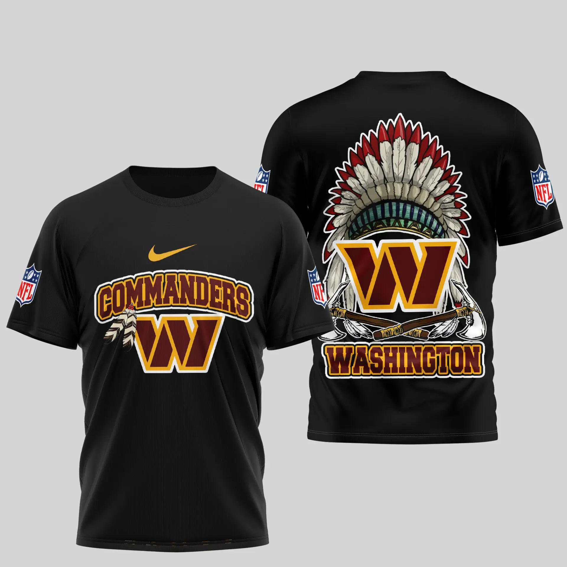 Washington Commanders | Premium Native American Leather 3D Shirt TD – HuddleStyle.com - Image 3