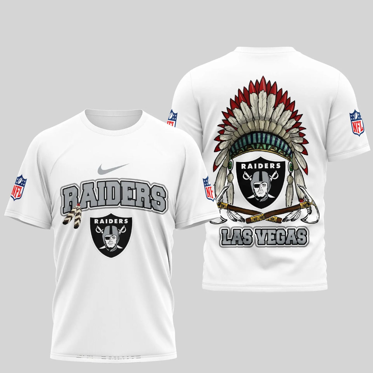 Las Vegas Raiders | Premium Native American Leather 3D Shirt TD – HuddleStyle.com - Image 2