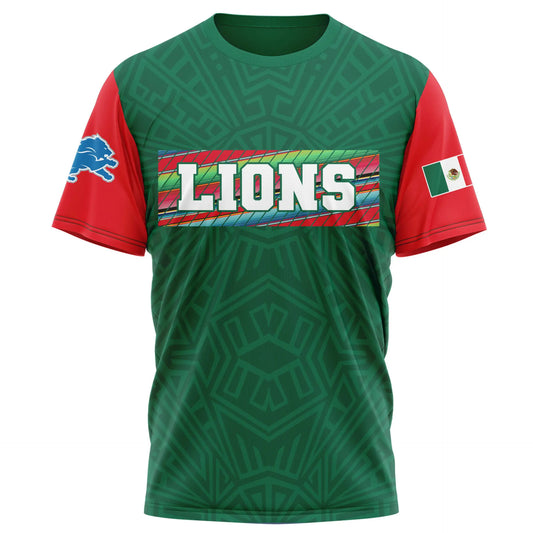 Detroit Lions | Premium NFL Mexican Heritage Celebration 3D Shirt HI – HuddleStyle.com - Main