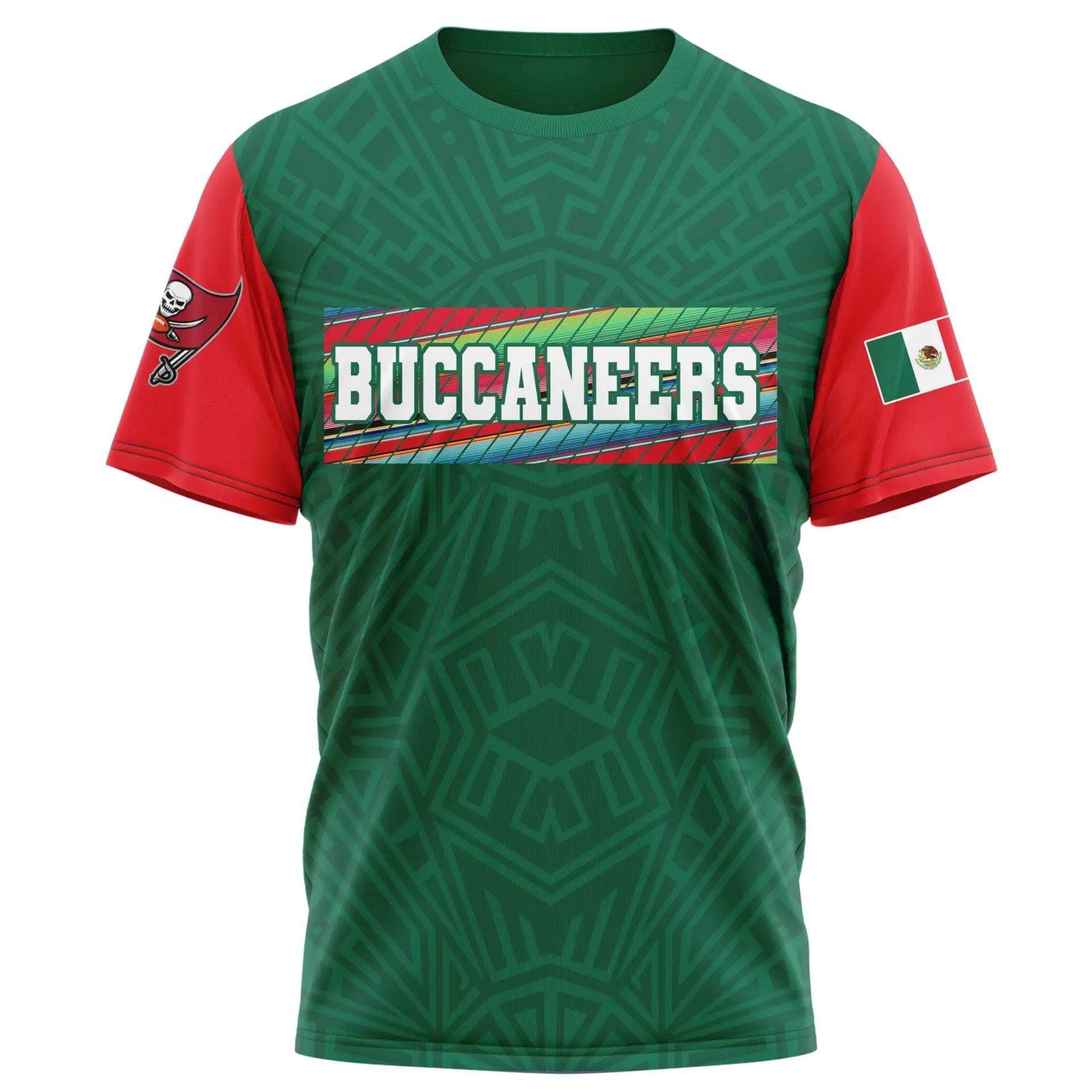 Tampa Bay Buccaneers | Premium NFL Mexican Heritage Celebration 3D Shirt HI – HuddleStyle.com - Image 2