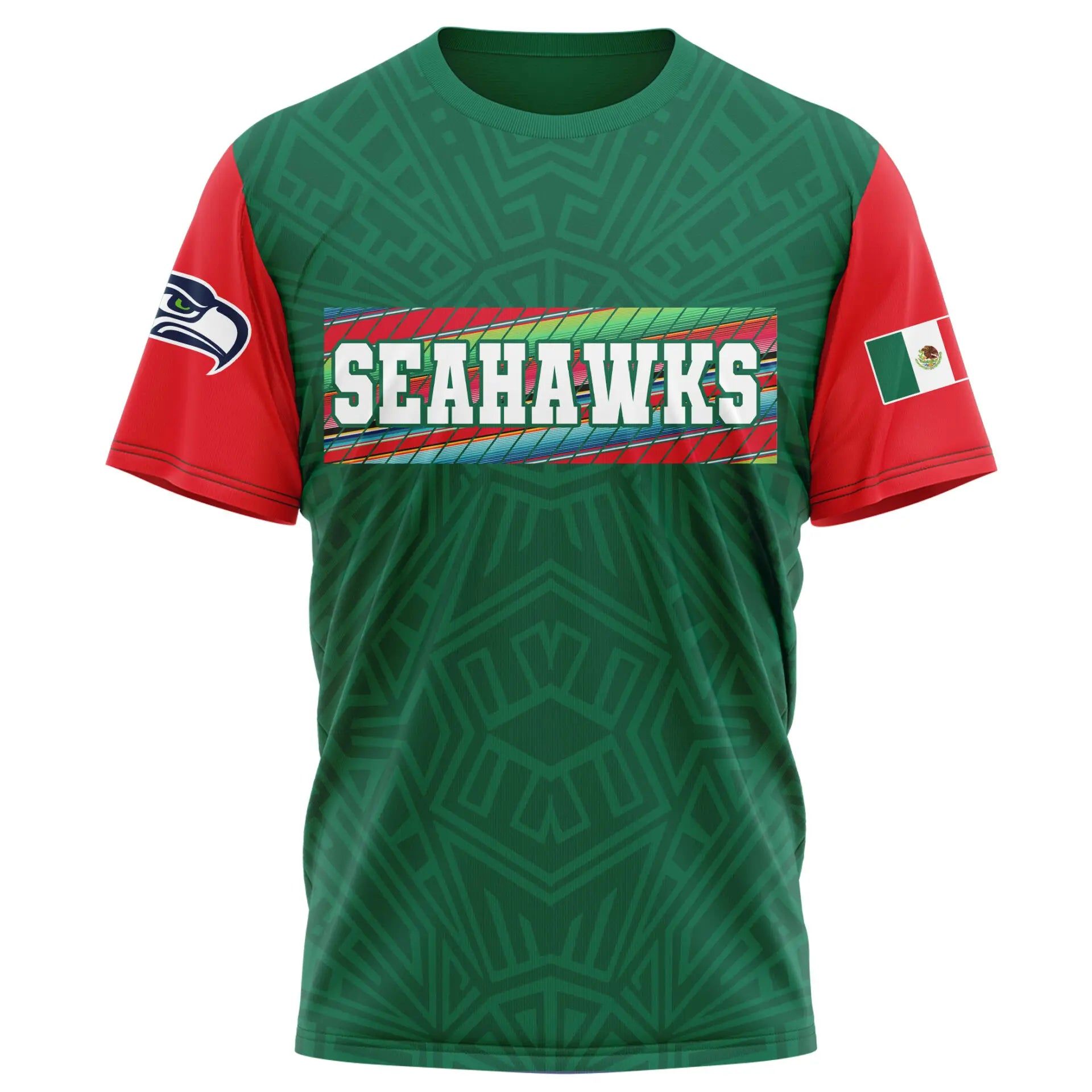Seattle Seahawks | Premium NFL Mexican Heritage Celebration 3D Shirt HI – HuddleStyle.com - Image 3