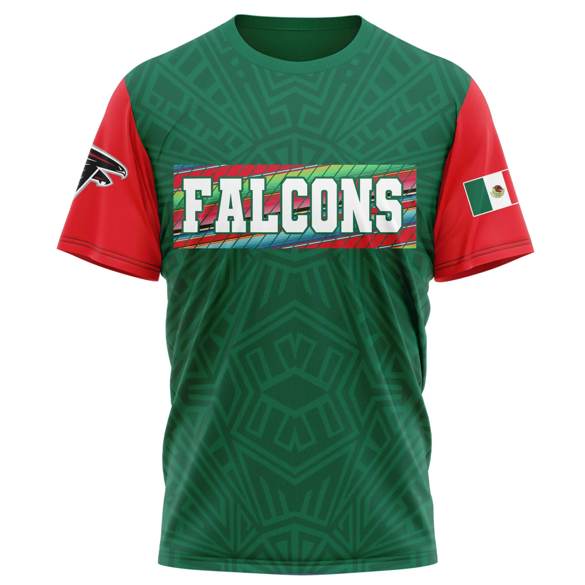 Atlanta Falcons | Premium NFL Mexican Heritage Celebration 3D Shirt HI – HuddleStyle.com - Image 3