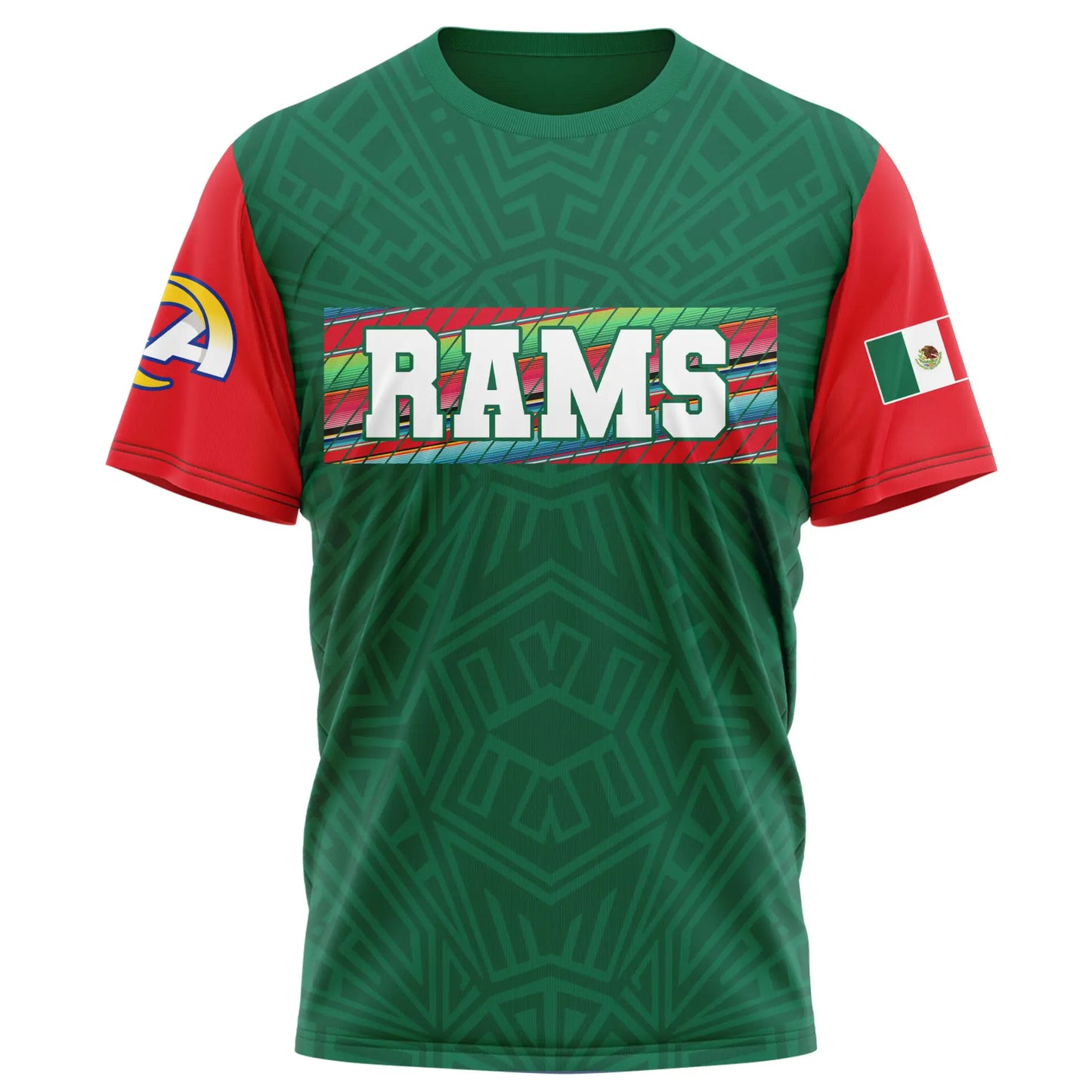 Los Angeles Rams | Premium NFL Mexican Heritage Celebration 3D Shirt HI – HuddleStyle.com - Main