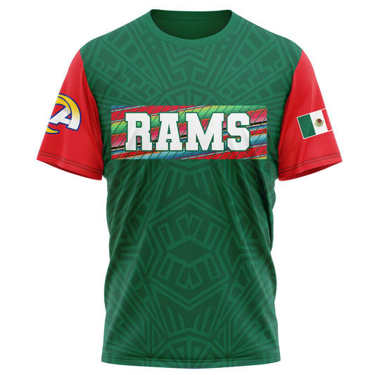 Los Angeles Rams | Premium NFL Mexican Heritage Celebration 3D Shirt HI – HuddleStyle.com - Main