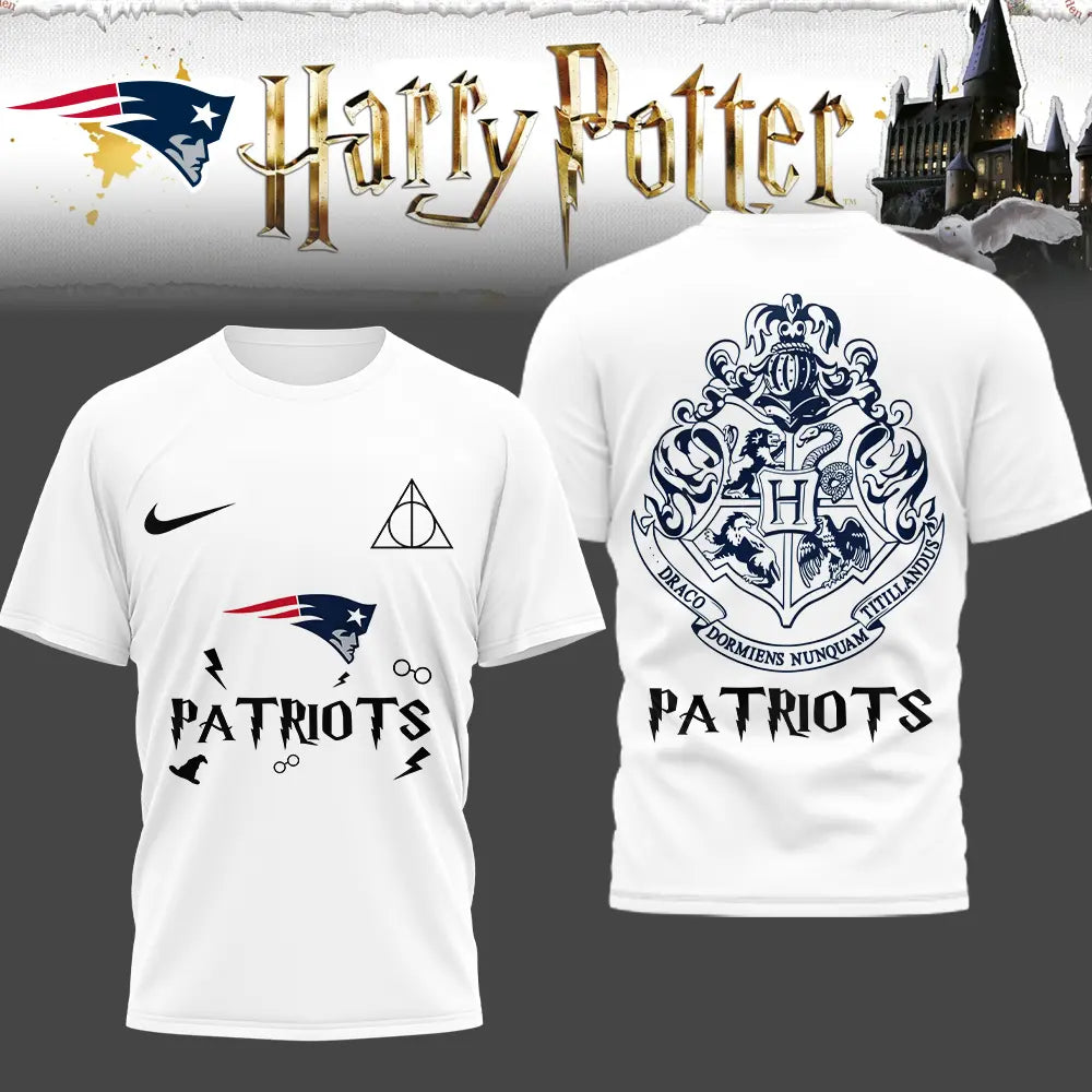 New England Patriots | Premium NFL x Harry Potter 3D Shirt HI – HuddleStyle.com - Main