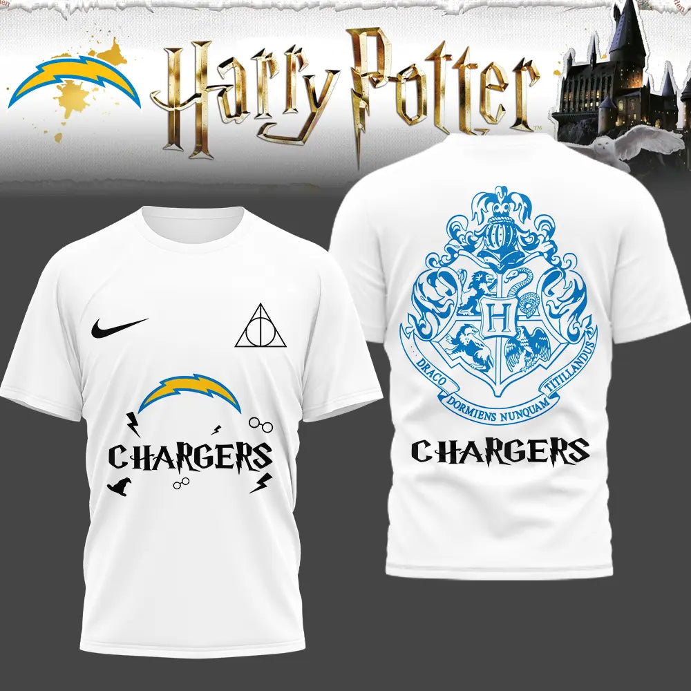 Los Angeles Chargers | Premium NFL x Harry Potter 3D Shirt HI – HuddleStyle.com - Main