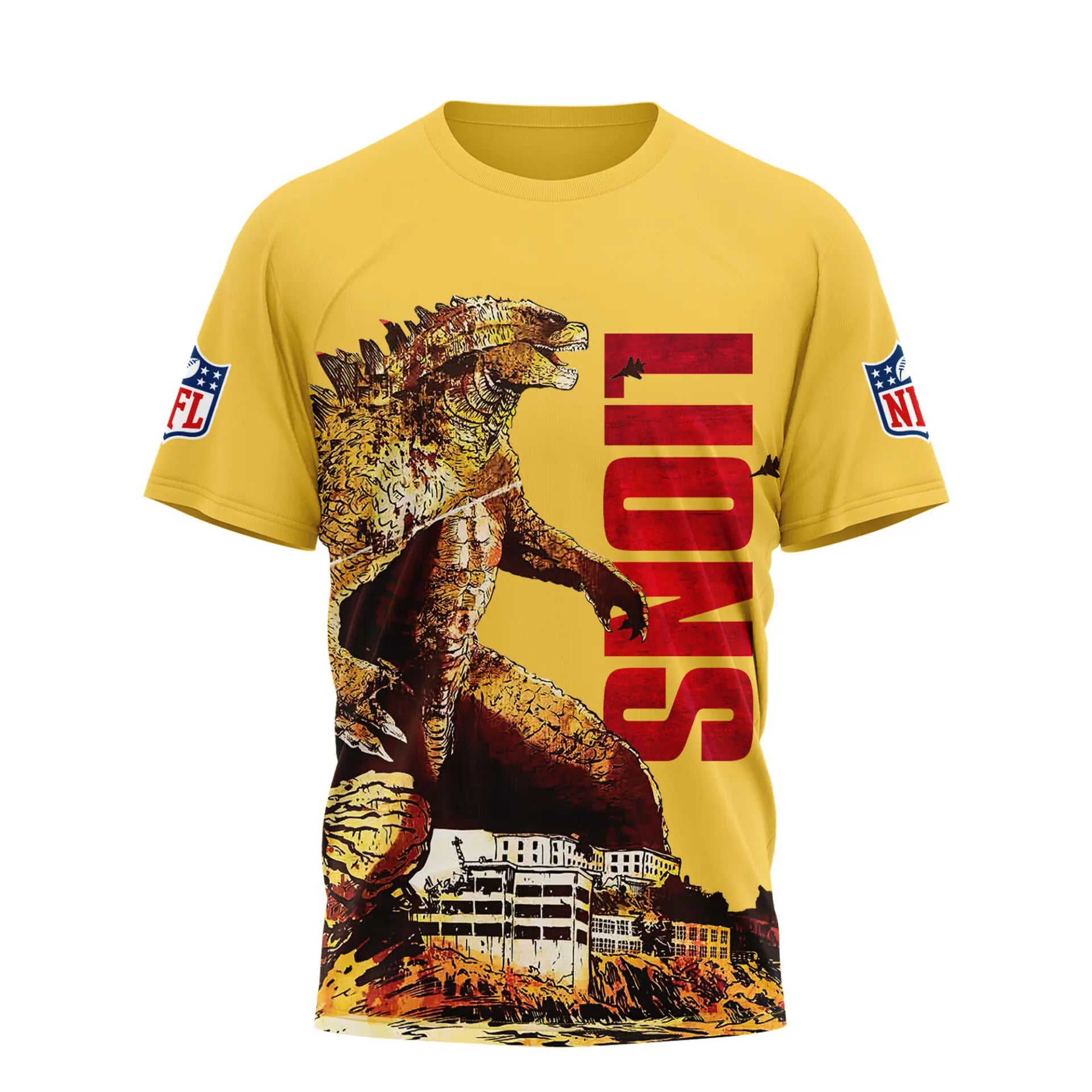 Detroit Lions | Premium NFL Godzilla King of the Monsters 3D Shirt NY – HuddleStyle.com - Main