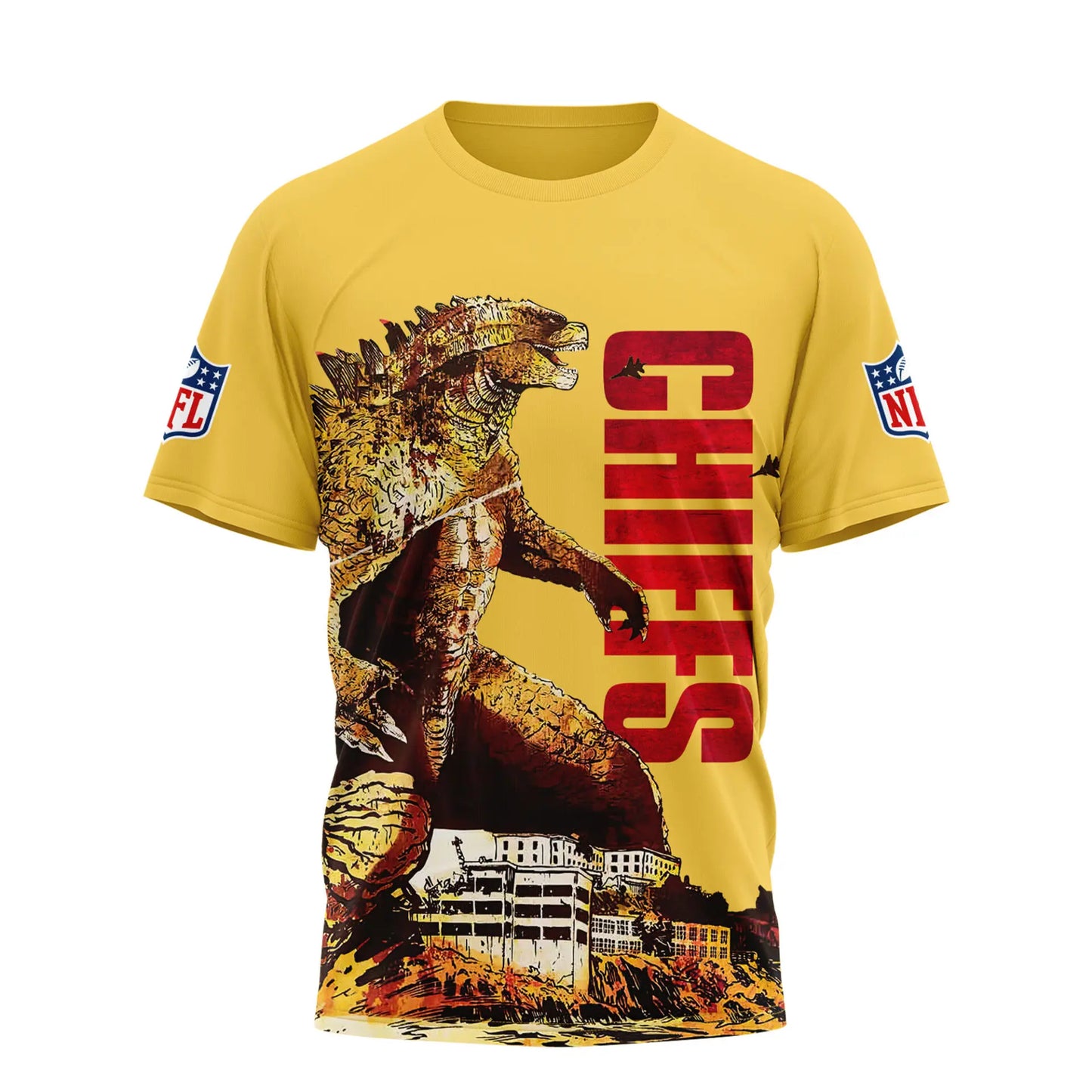 Kansas City Chiefs | Premium NFL Godzilla King of the Monsters 3D Shirt NY – HuddleStyle.com - Image 2