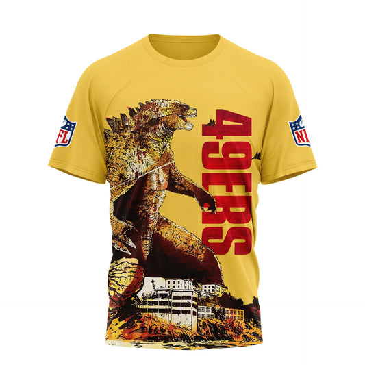 San Francisco 49ers | Premium NFL Godzilla King of the Monsters 3D Shirt NY – HuddleStyle.com - Main