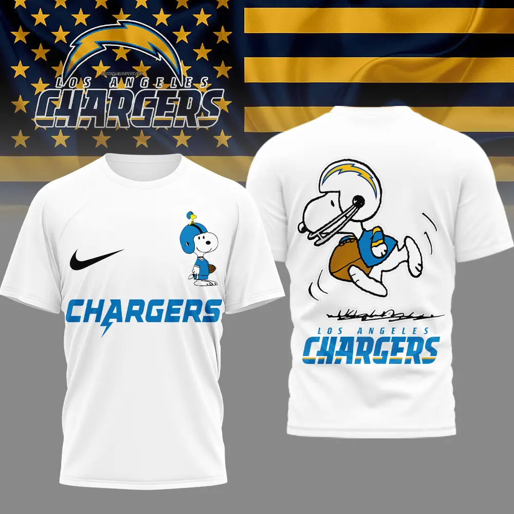 Los Angeles Chargers | Premium NFL x Peanuts 3D Shirt HI – HuddleStyle.com - Main