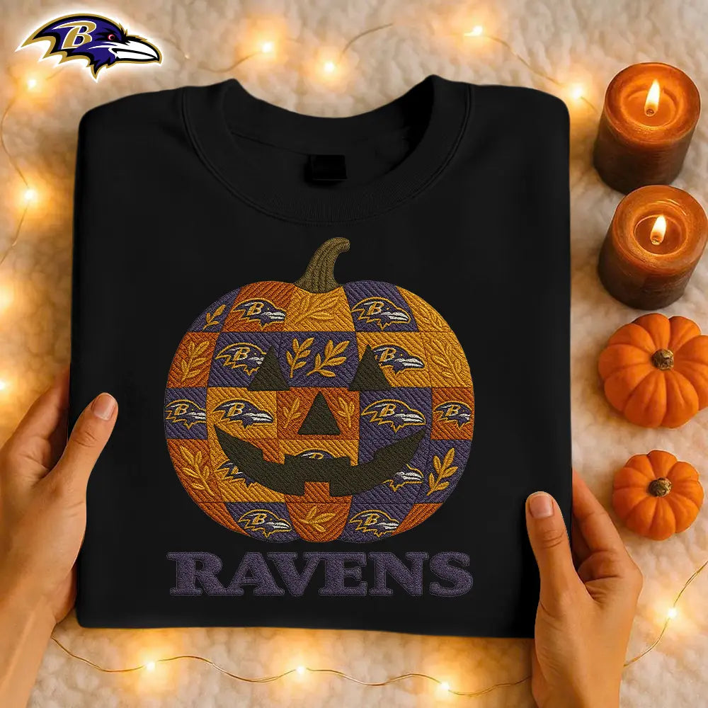 Baltimore Ravens | Premium NFL Pumpkin Shirt – HuddleStyle.com - Image 2