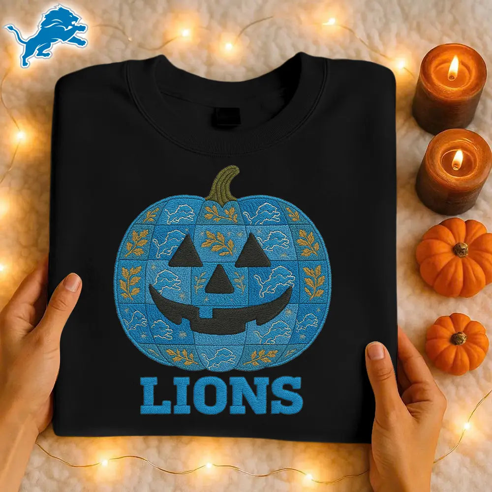 Detroit Lions | Premium NFL Pumpkin Shirt – HuddleStyle.com - Image 2