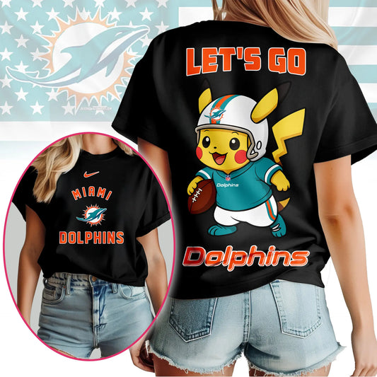 Miami Dolphins | Premium NFL Pokemon Fan 3D Shirt NY – HuddleStyle.com - Main