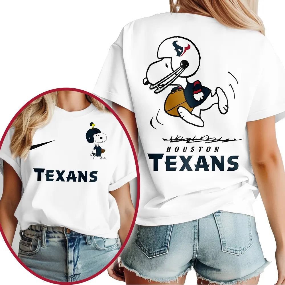Houston Texans | Premium NFL x Peanuts 3D Shirt HI – HuddleStyle.com - Image 2
