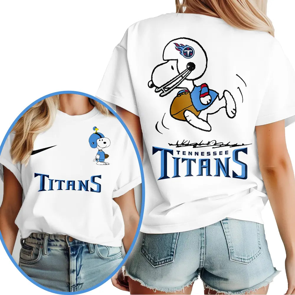 Tennessee Titans | Premium NFL x Peanuts 3D Shirt HI – HuddleStyle.com - Image 2