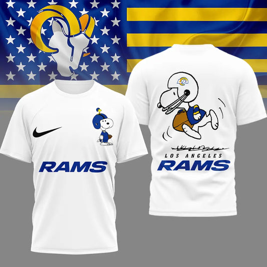 Los Angeles Rams | Premium NFL x Peanuts 3D Shirt HI – HuddleStyle.com - Main
