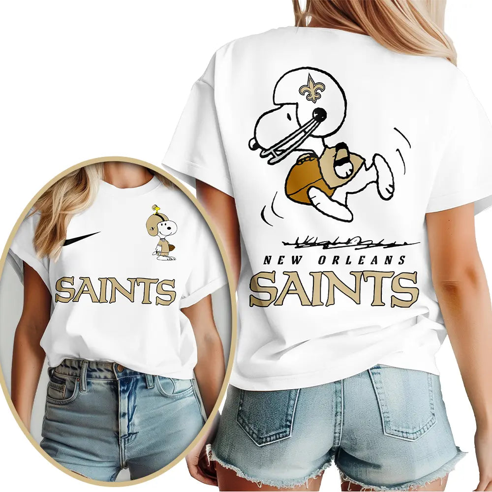 New Orleans Saints | Premium NFL x Peanuts 3D Shirt HI – HuddleStyle.com - Main