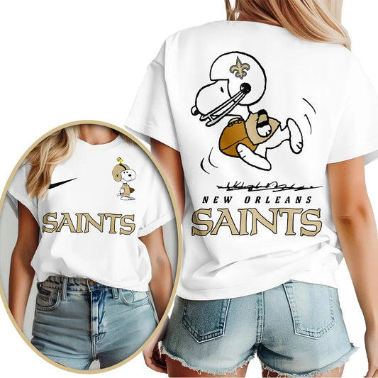 New Orleans Saints | Premium NFL x Peanuts 3D Shirt HI – HuddleStyle.com - Main
