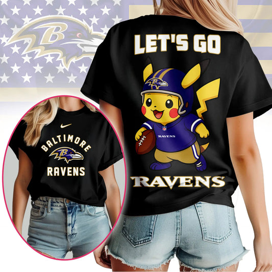 Baltimore Ravens | Premium NFL Pokemon Fan 3D Shirt NY – HuddleStyle.com - Main