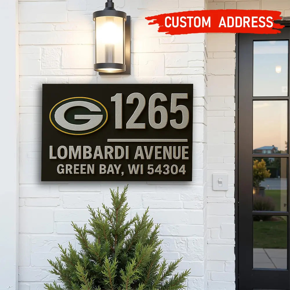 Green Bay Packers | Premium NFL Address Sign HI – HuddleStyle.com - Main