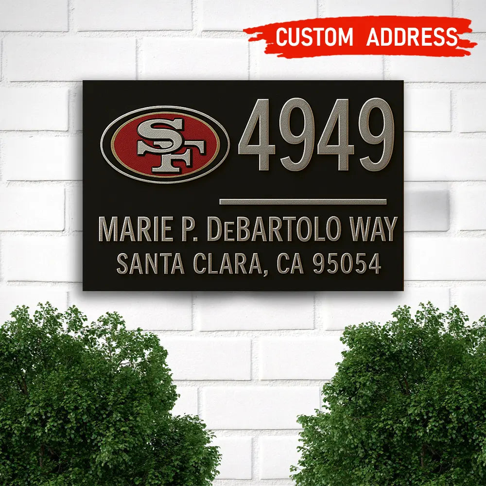San Francisco 49ers | Premium NFL Address Sign HI – HuddleStyle.com - Main