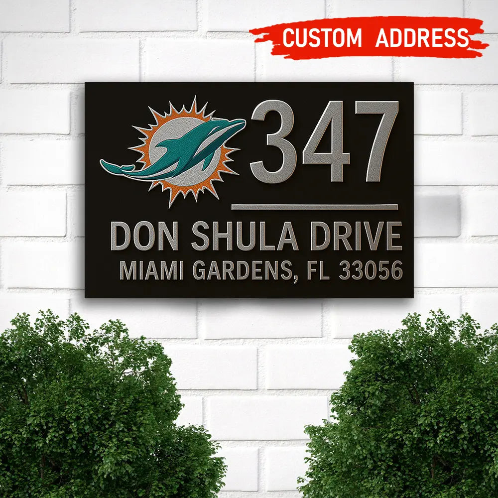 Miami Dolphins | Premium NFL Address Sign HI – HuddleStyle.com - Main