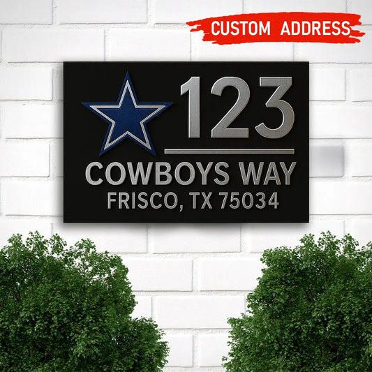 Dallas Cowboys | Premium NFL Address Sign HI – HuddleStyle.com - Main