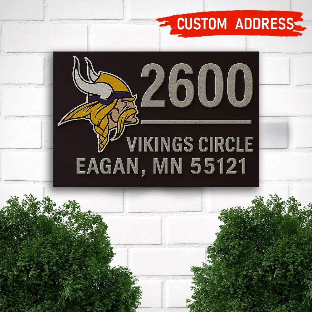 Minnesota Vikings | Premium NFL Address Sign HI – HuddleStyle.com - Image 3