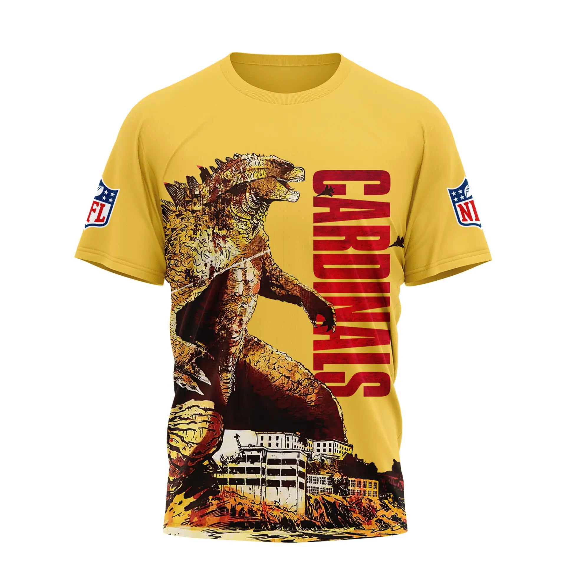 Arizona Cardinals | Premium NFL Godzilla King of the Monsters 3D Shirt NY – HuddleStyle.com - Image 2