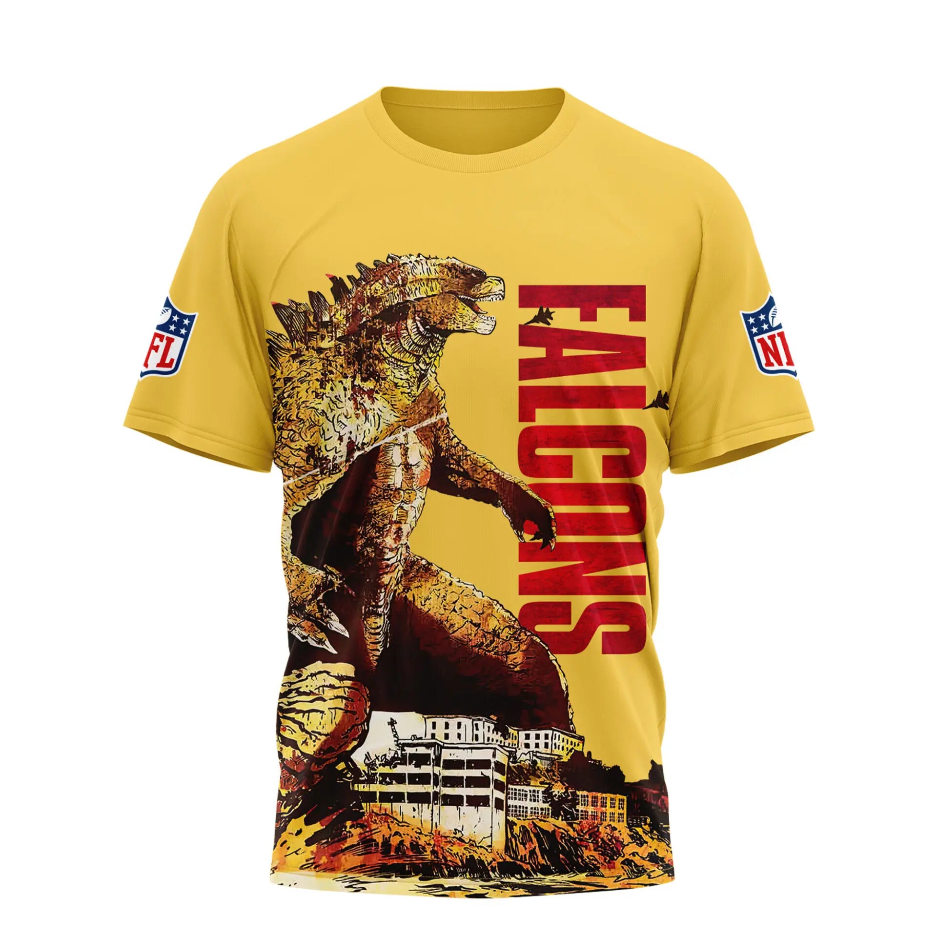 Atlanta Falcons | Premium NFL Godzilla King of the Monsters 3D Shirt NY – HuddleStyle.com - Image 2