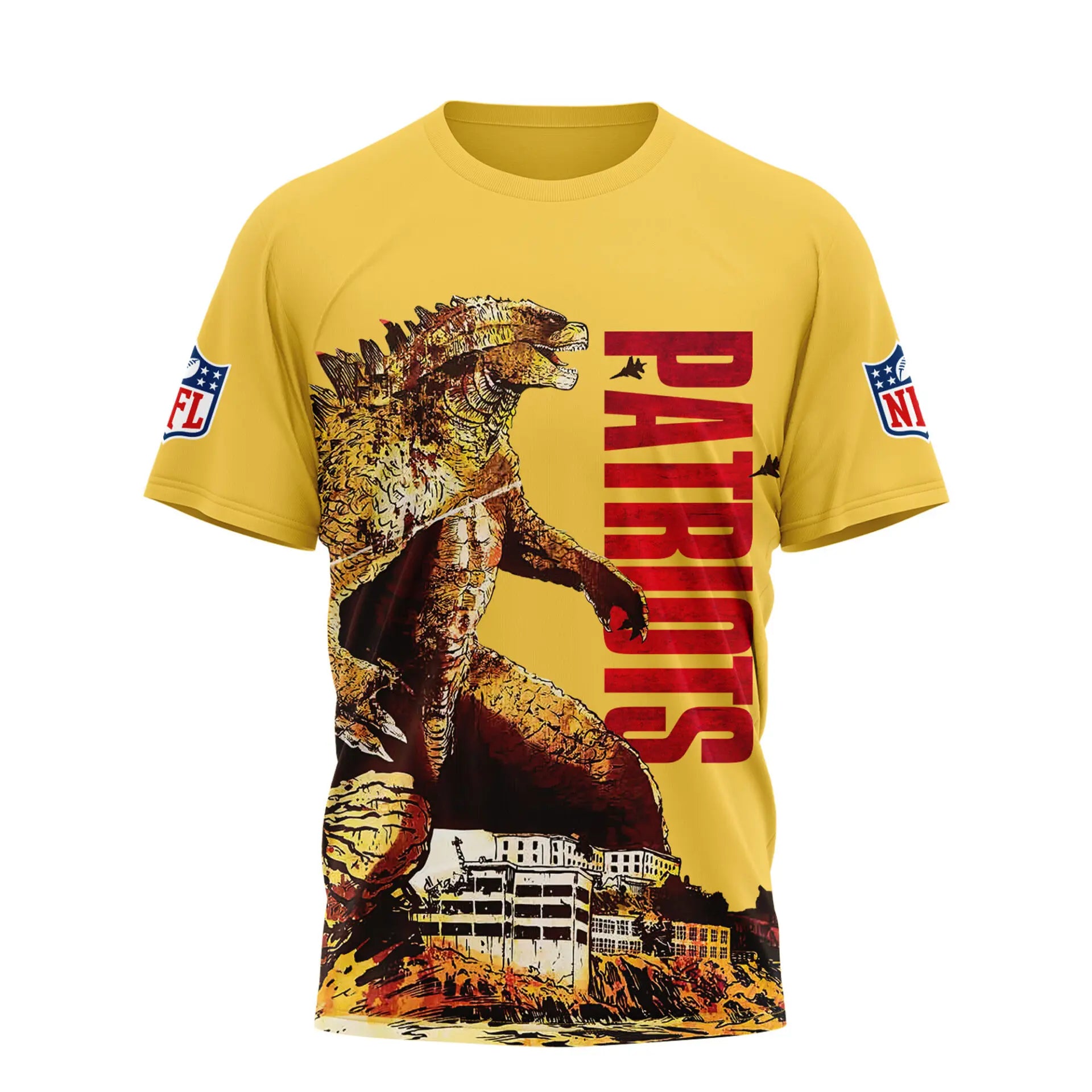 New England Patriots | Premium NFL Godzilla King of the Monsters 3D Shirt NY – HuddleStyle.com - Image 2
