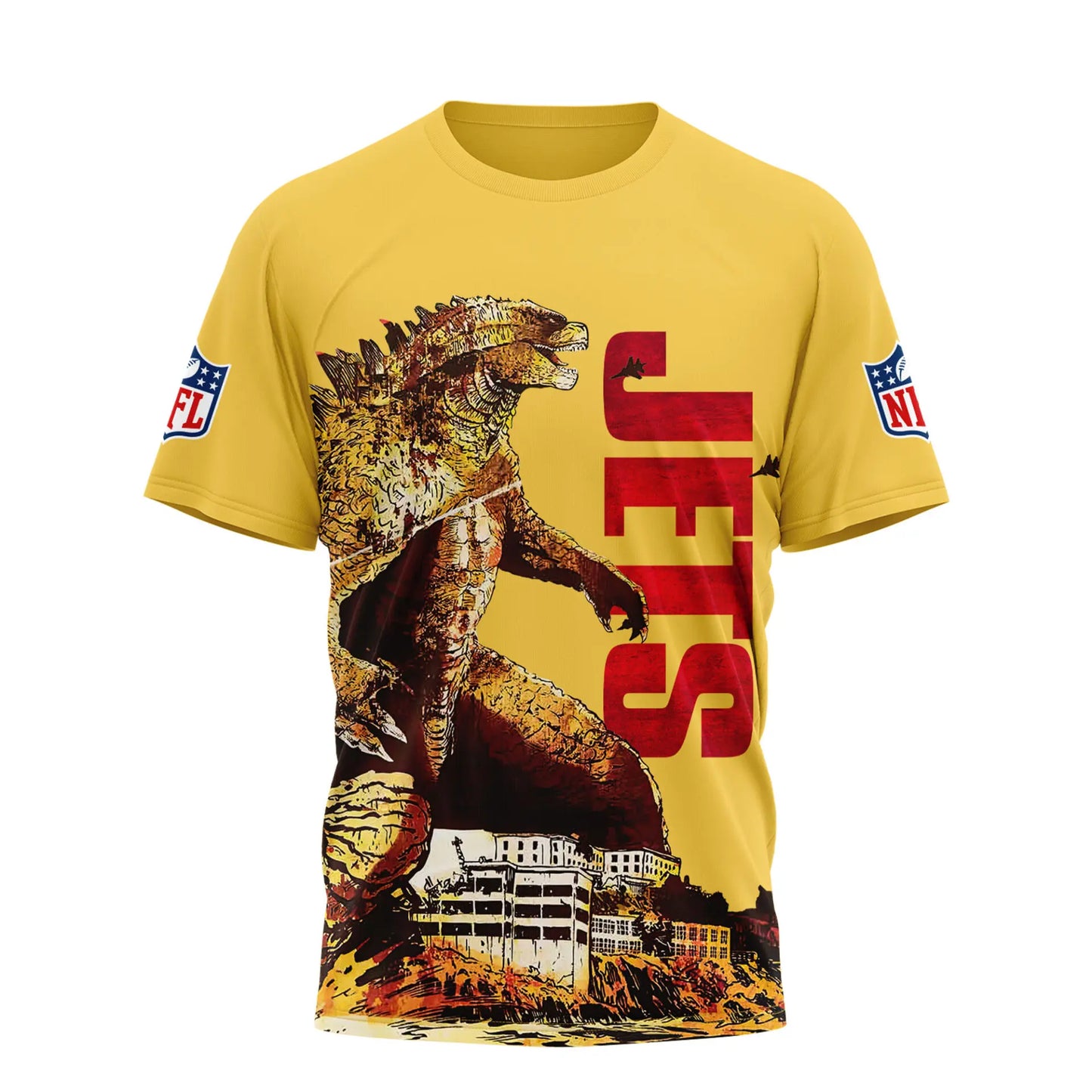 New York Jet | Premium NFL Godzilla King of the Monsters 3D Shirt NY – HuddleStyle.com - Image 2
