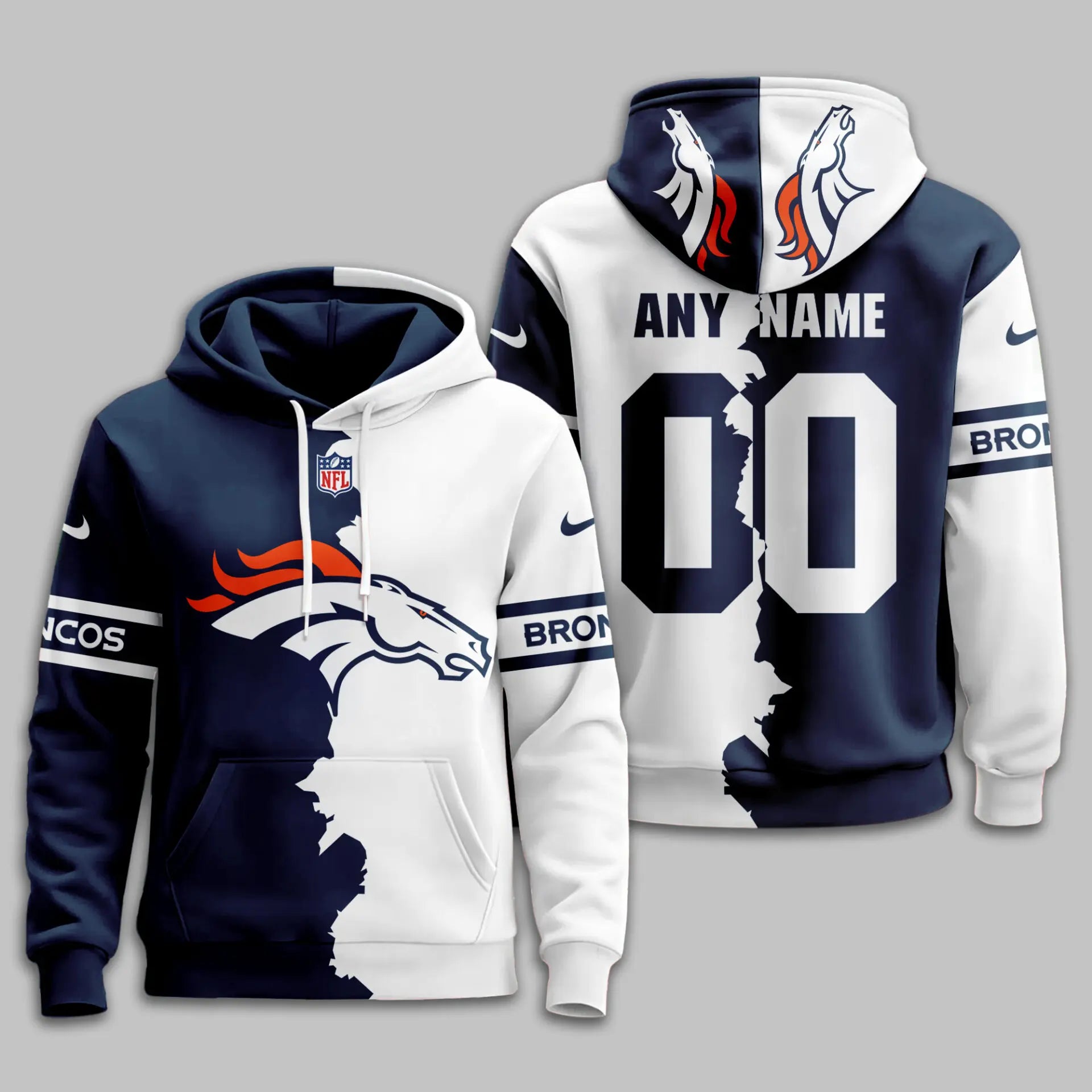 Denver Broncos | Premium Victory Split Hoodie TD – HuddleStyle.com - Image 2
