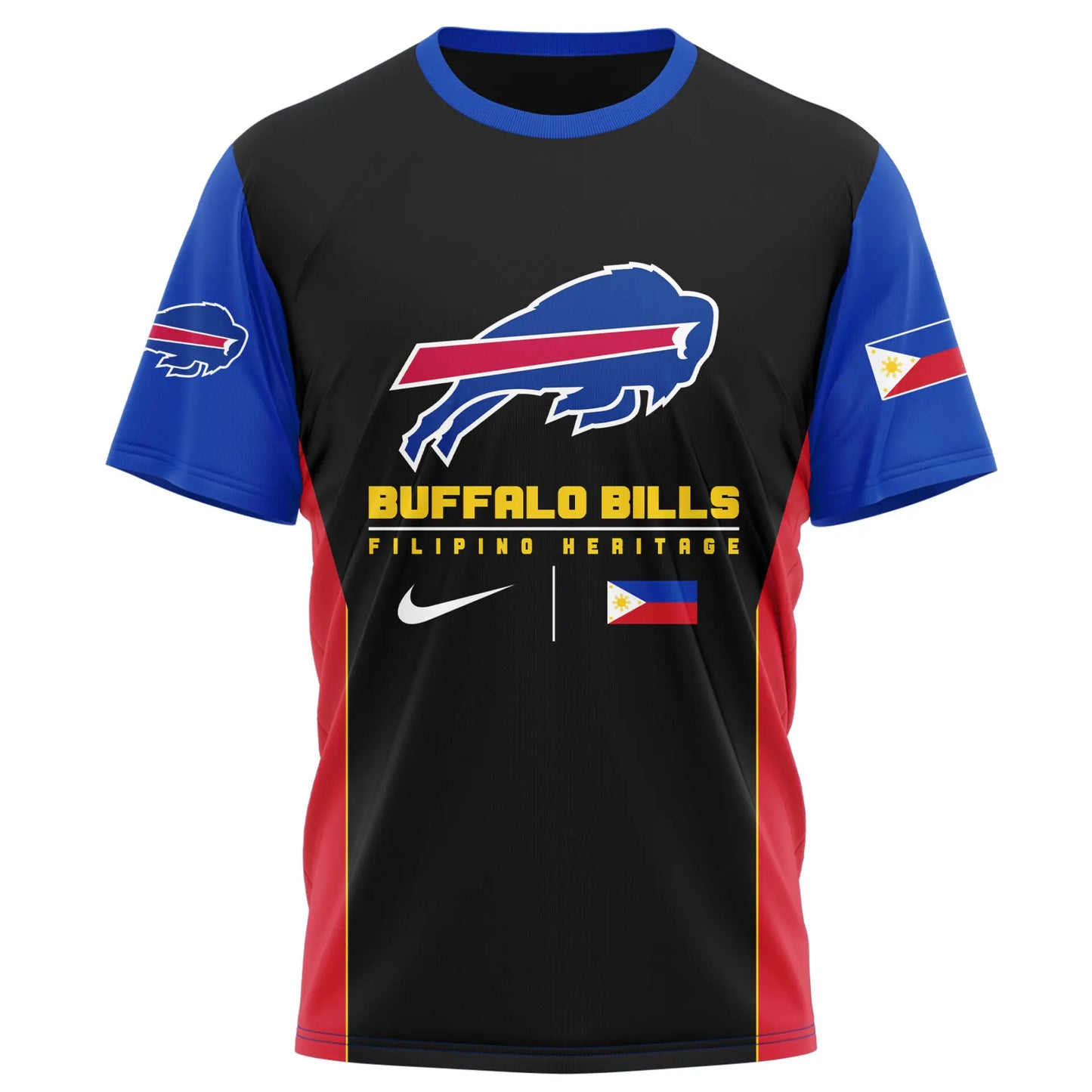 Buffalo Bills | Premium NFL Filipino Heritage Celebration 3D Shirt HI – HuddleStyle.com - Image 3