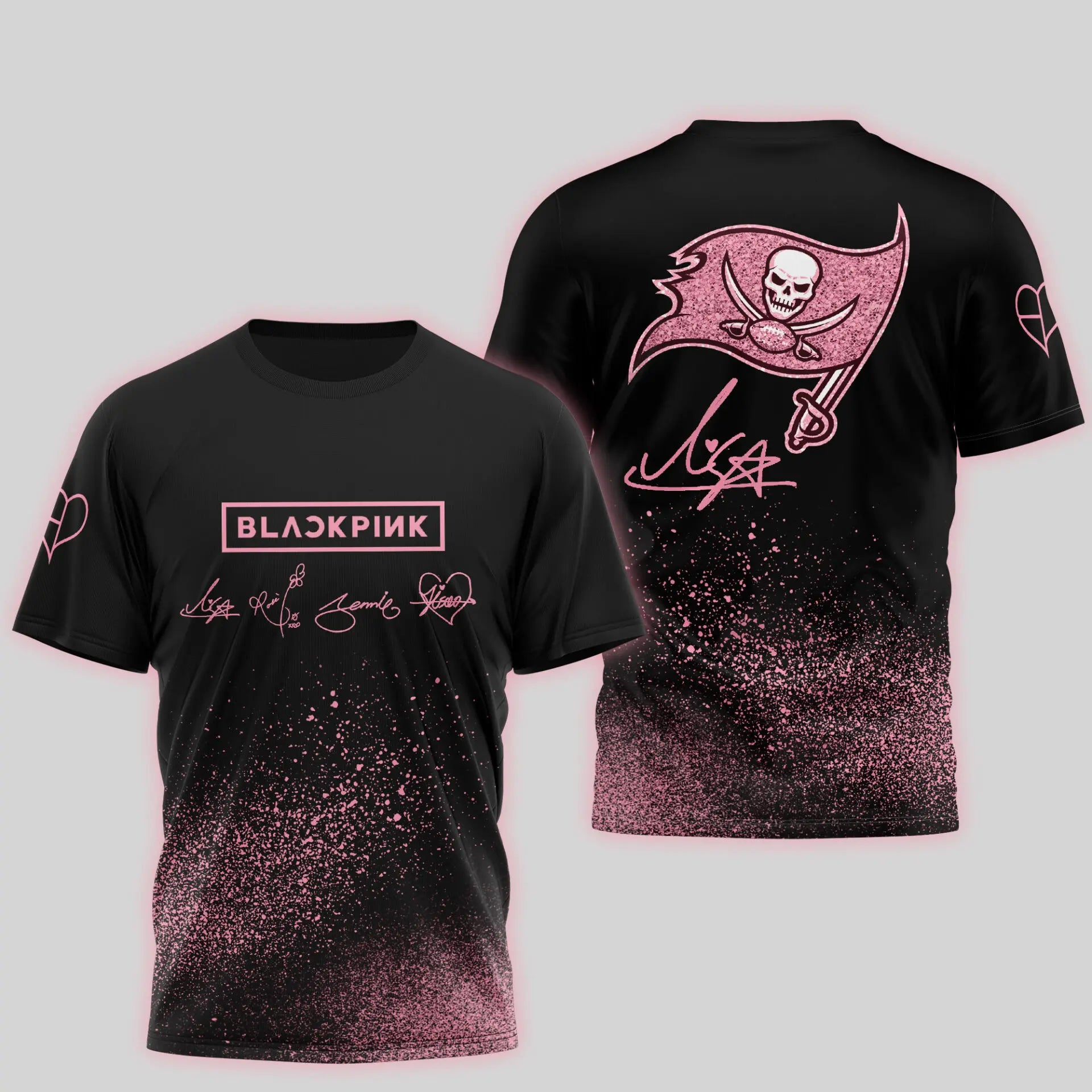 Tampa Bay Buccaneers | Premium NFL x BlackPink 3D Shirt TD – HuddleStyle.com - Image 3