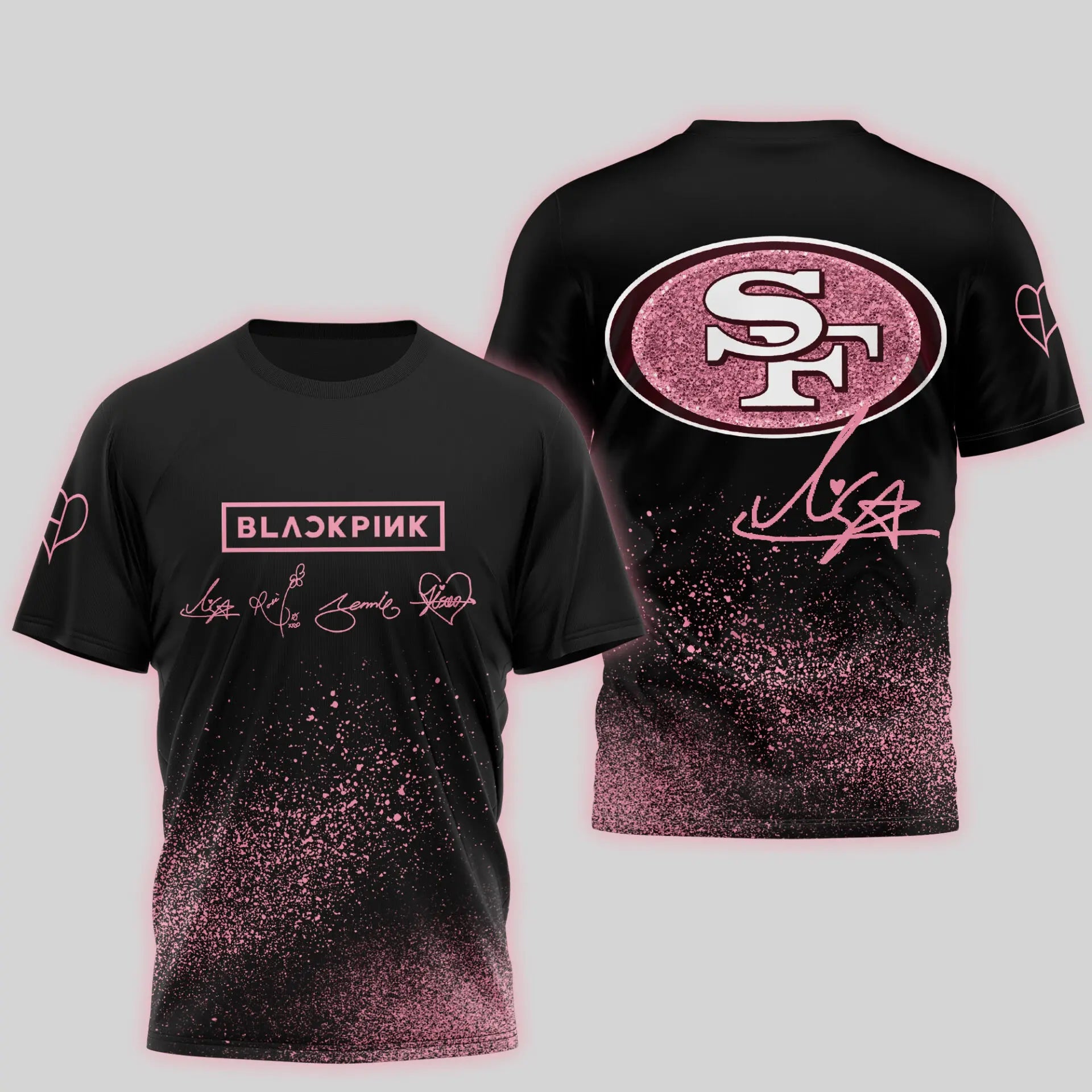 San Francisco 49ers | Premium NFL x BlackPink 3D Shirt TD – HuddleStyle.com - Image 4