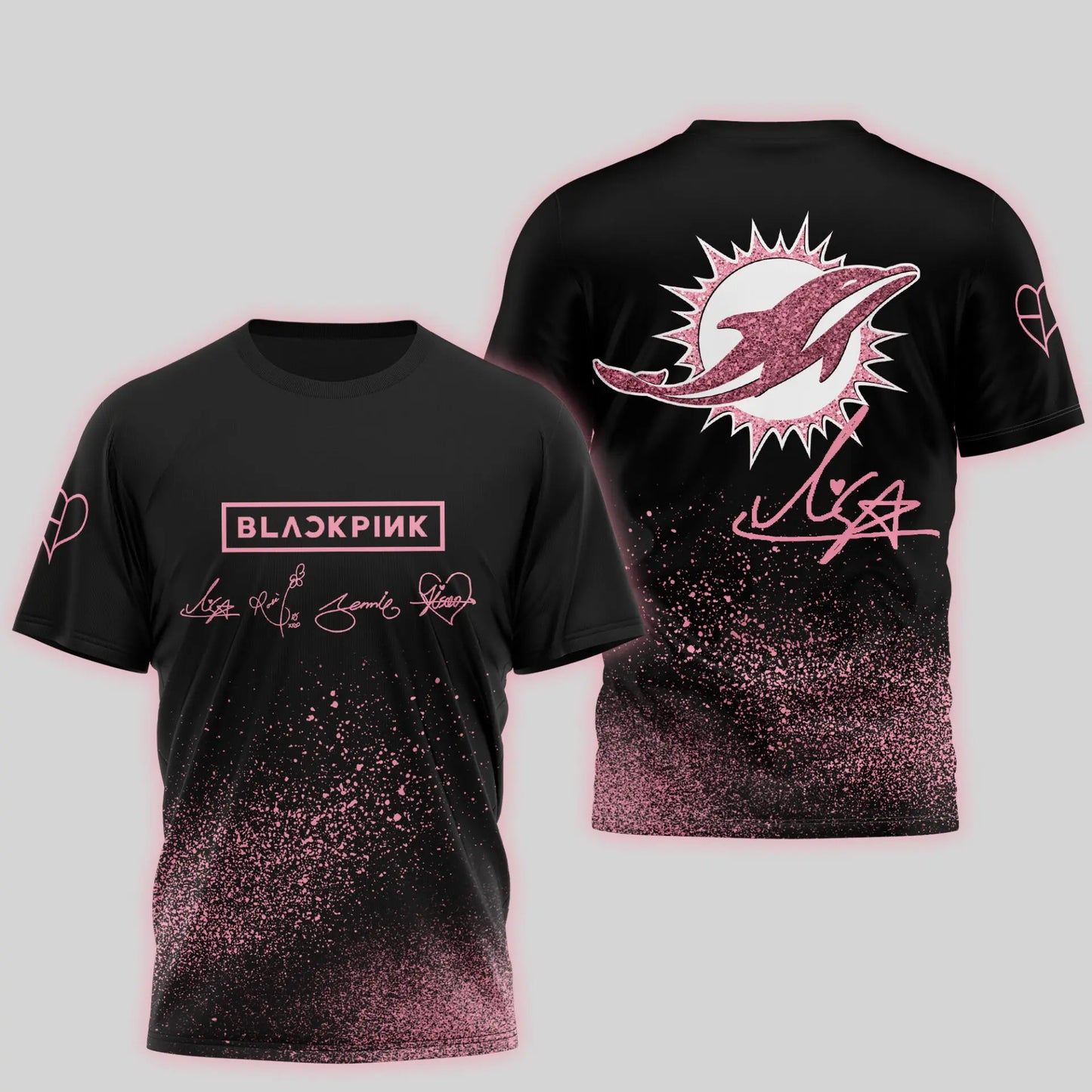 Miami Dolphins | Premium NFL x BlackPink 3D Shirt TD – HuddleStyle.com - Image 3