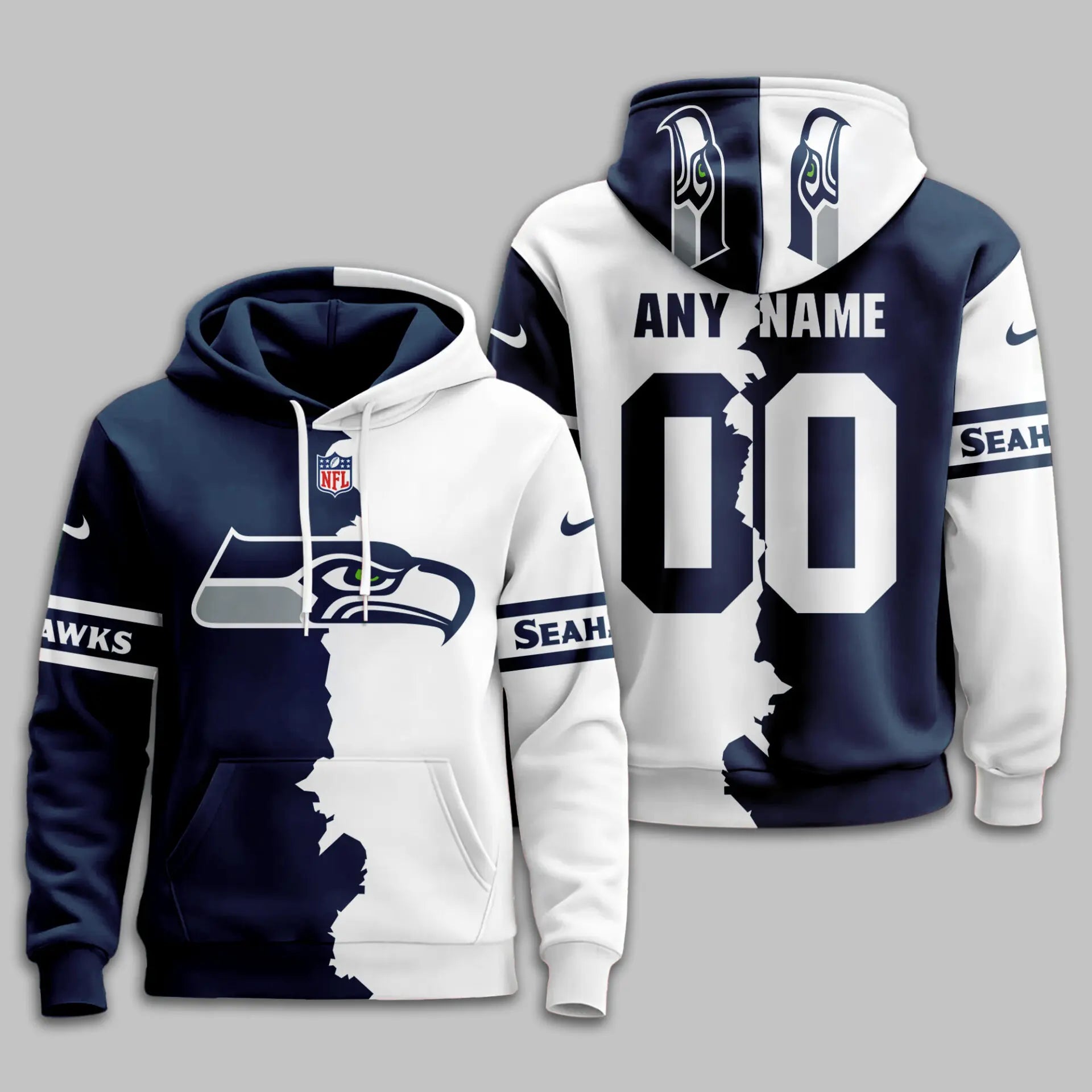Seattle Seahawks | Premium Victory Split Hoodie TD – HuddleStyle.com - Image 2