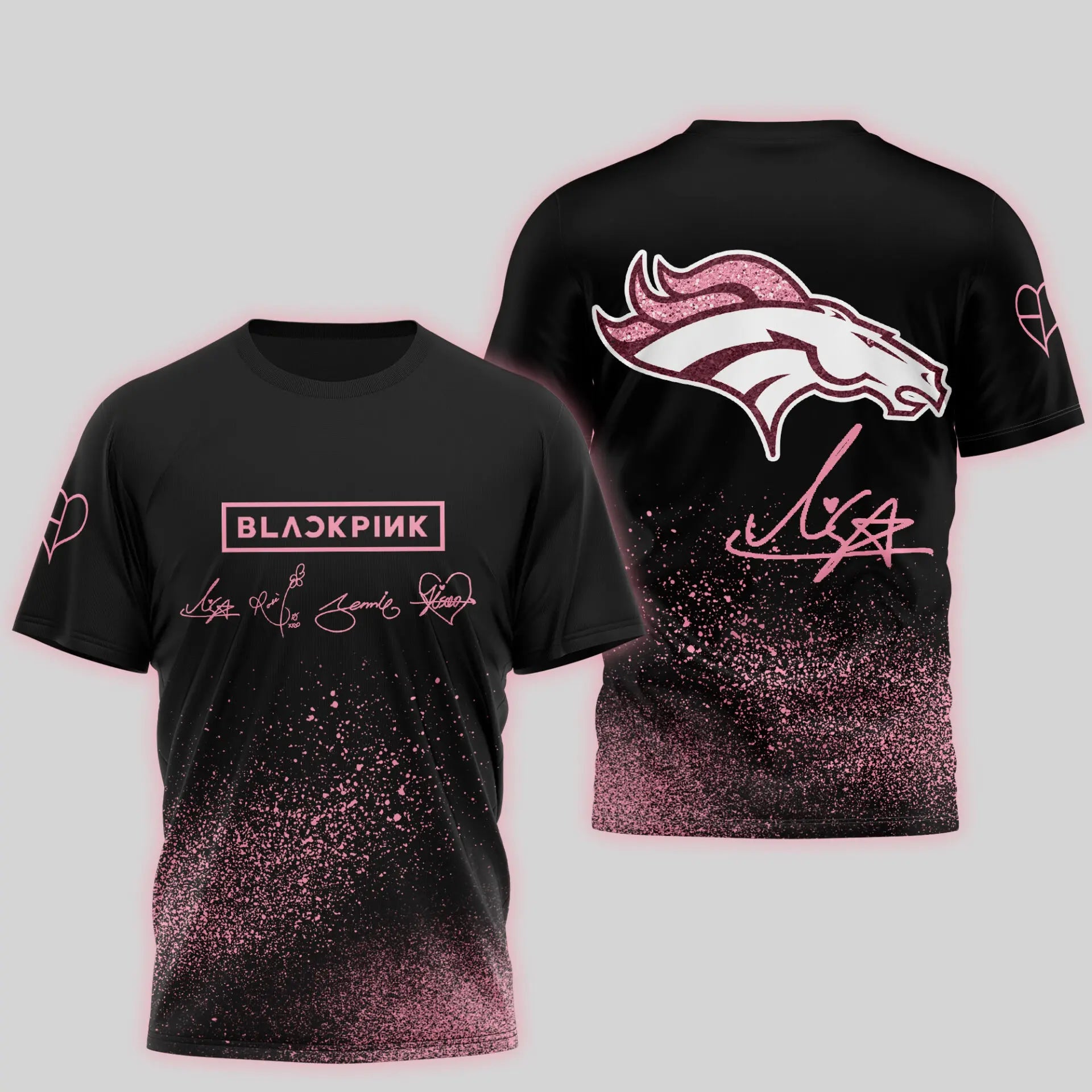 Denver Broncos | Premium NFL x BlackPink 3D Shirt TD – HuddleStyle.com - Image 3