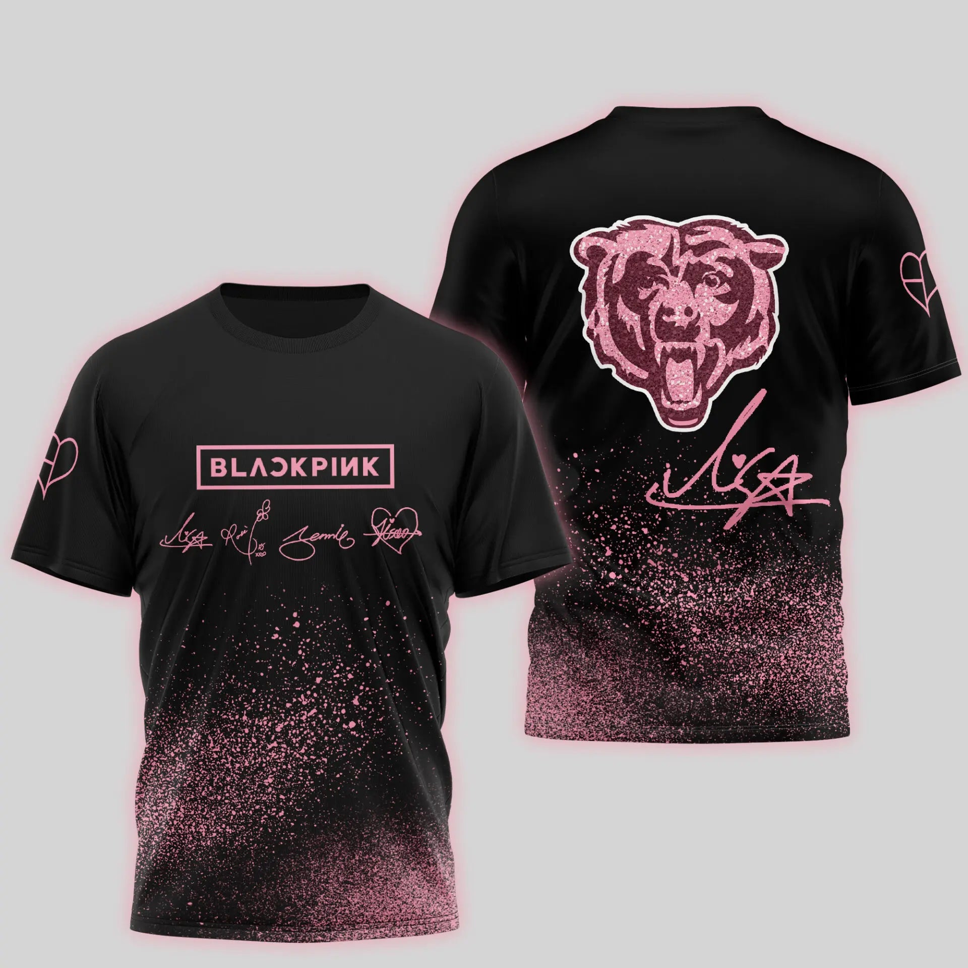 Chicago Bears | Premium NFL x BlackPink 3D Shirt TD – HuddleStyle.com - Image 2