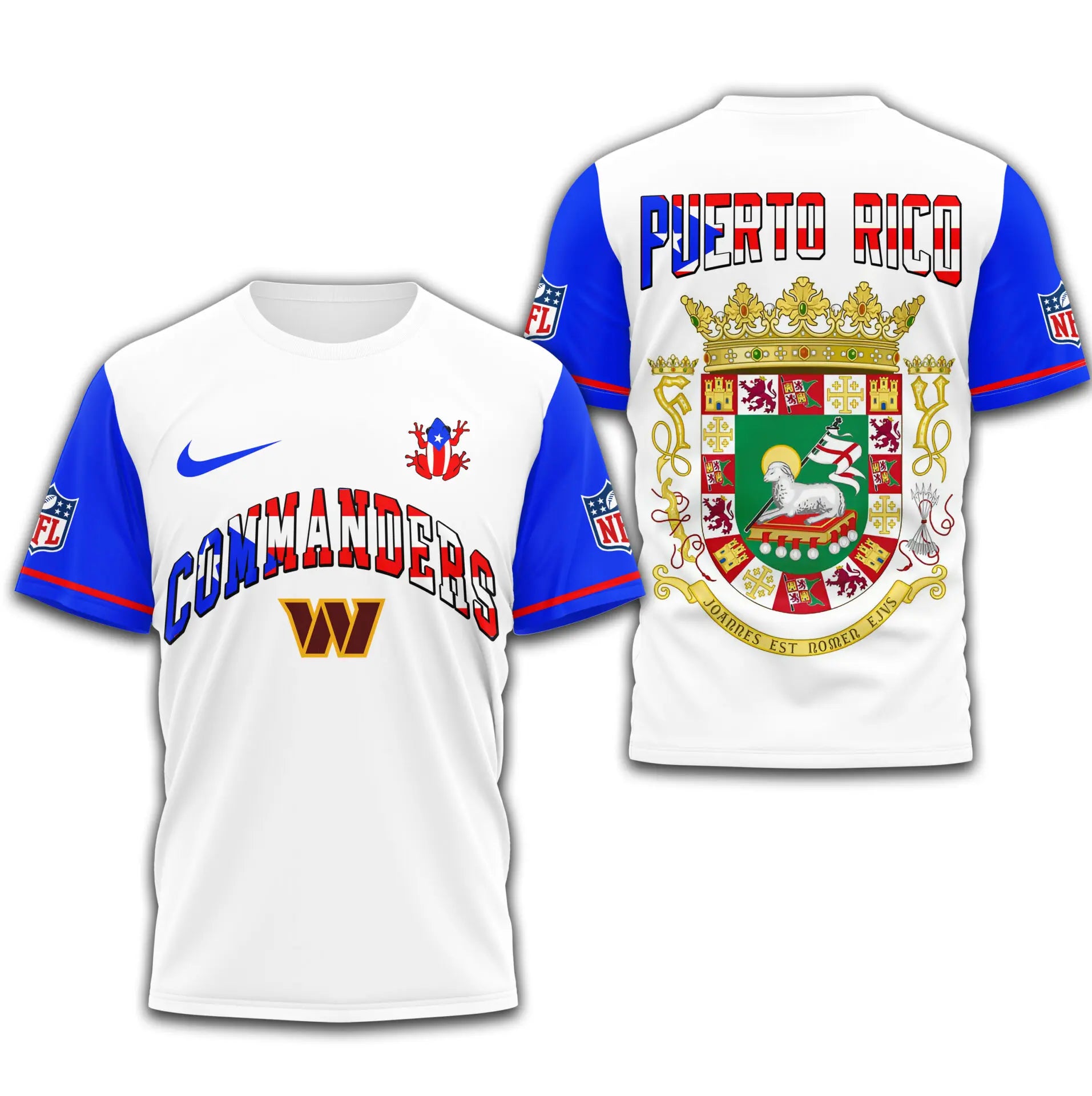 Washington Commanders | Premium NFL x Puerto Rico  3D Shirt TD – HuddleStyle.com - Image 2