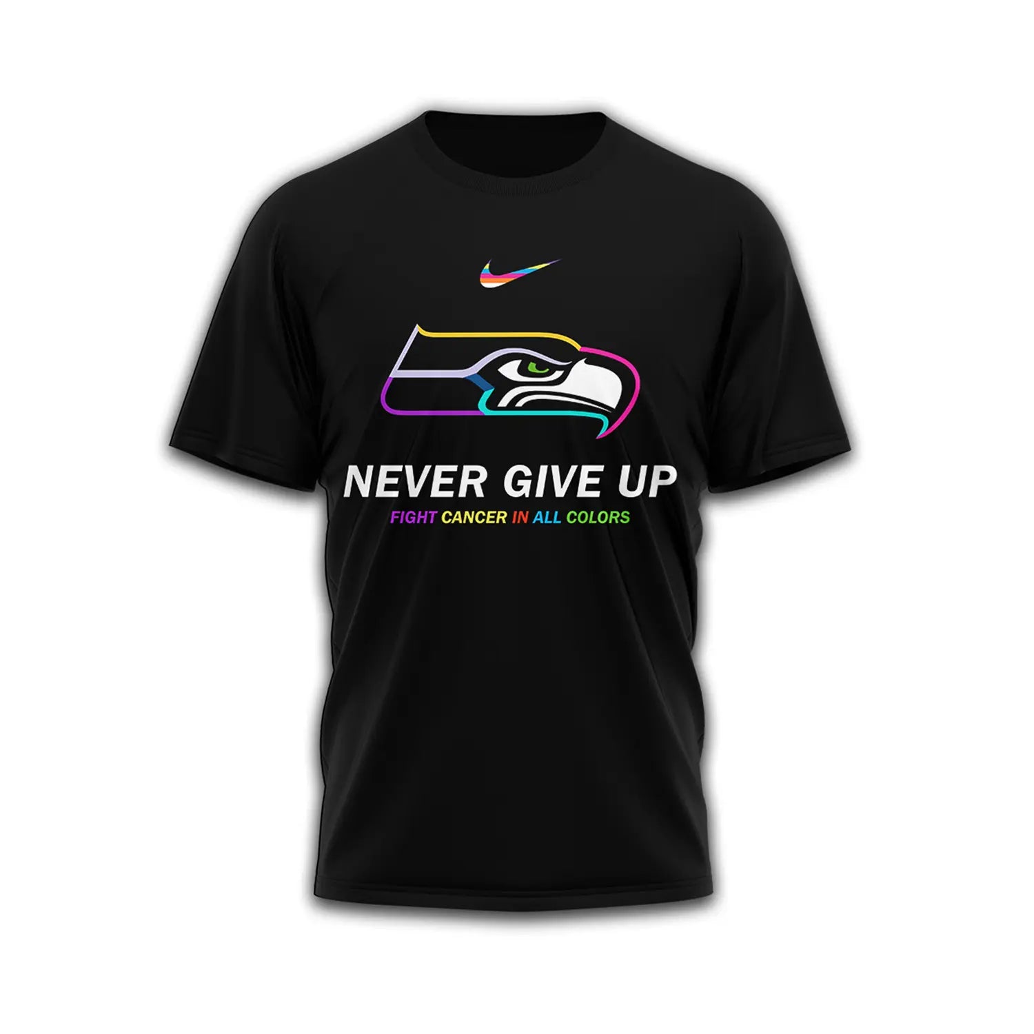 Seattle Seahawks | Premium Fight Cancer In All Colors 3D Shirt TD – HuddleStyle.com - Image 4