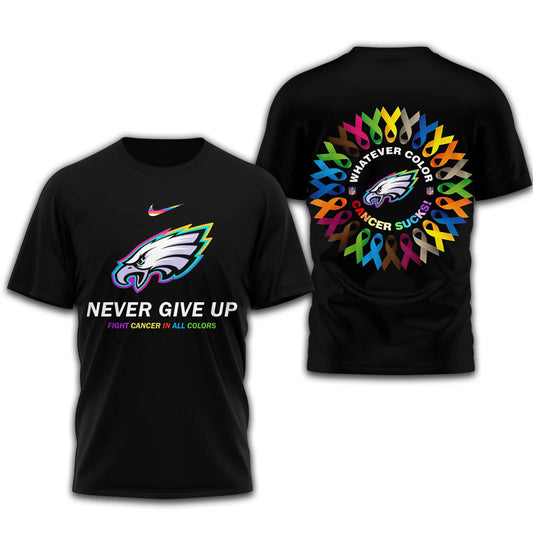 Philadelphia Eagles | Premium Fight Cancer In All Colors 3D Shirt TD – HuddleStyle.com - Main