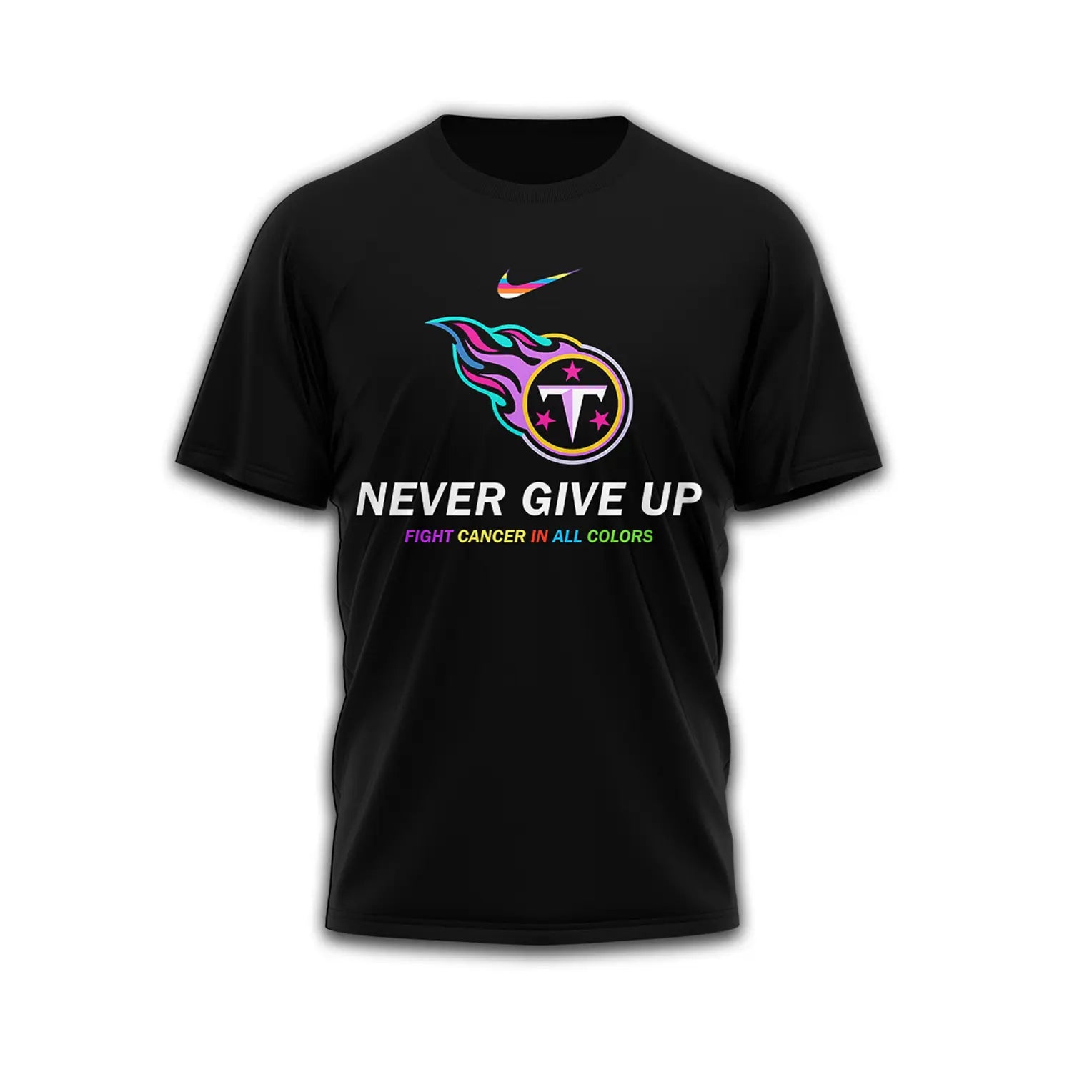 Tennessee Titans | Premium Fight Cancer In All Colors 3D Shirt TD – HuddleStyle.com - Image 3
