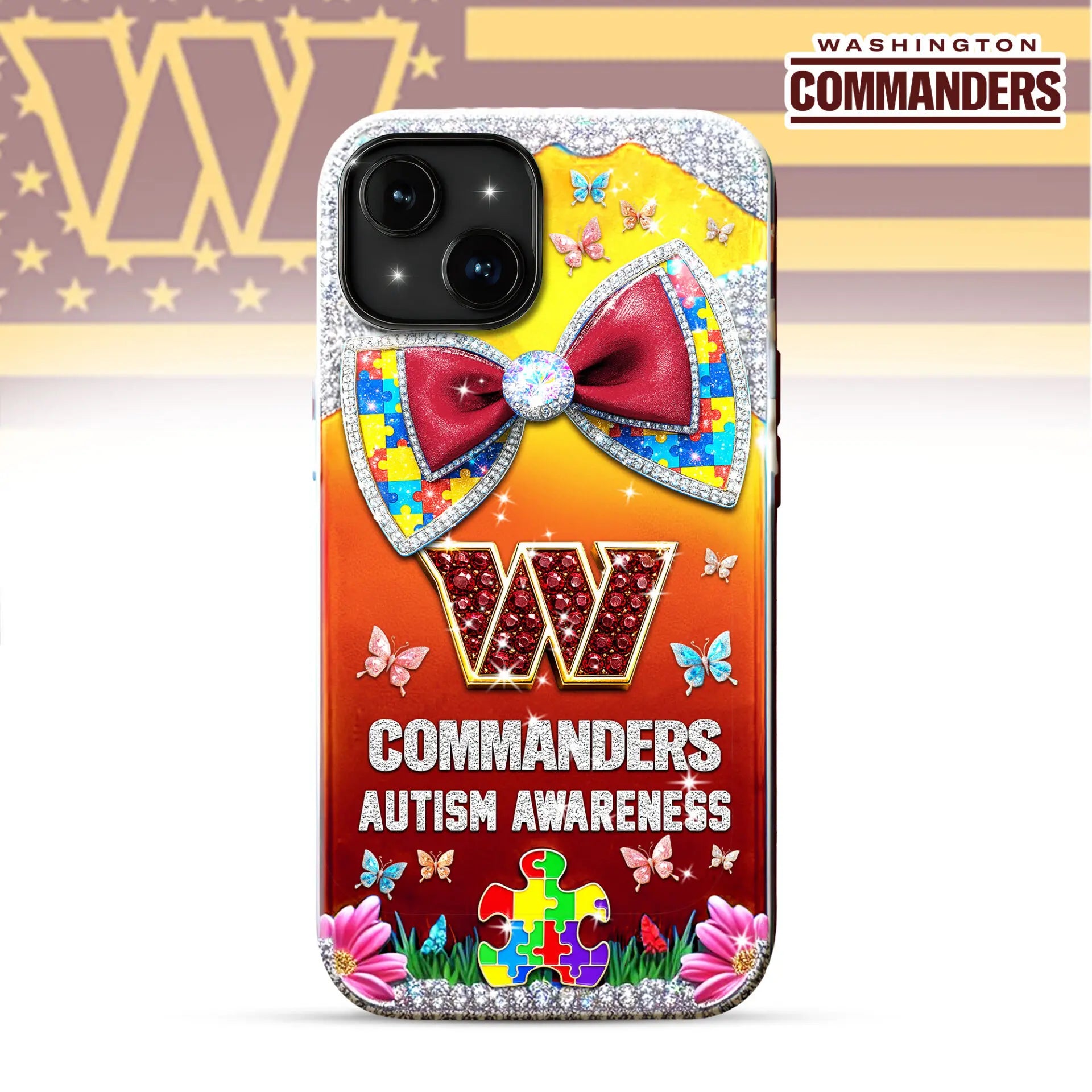 Washington Commanders | Premium NFL Autism Awareness Phonecase TD – HuddleStyle.com - Main